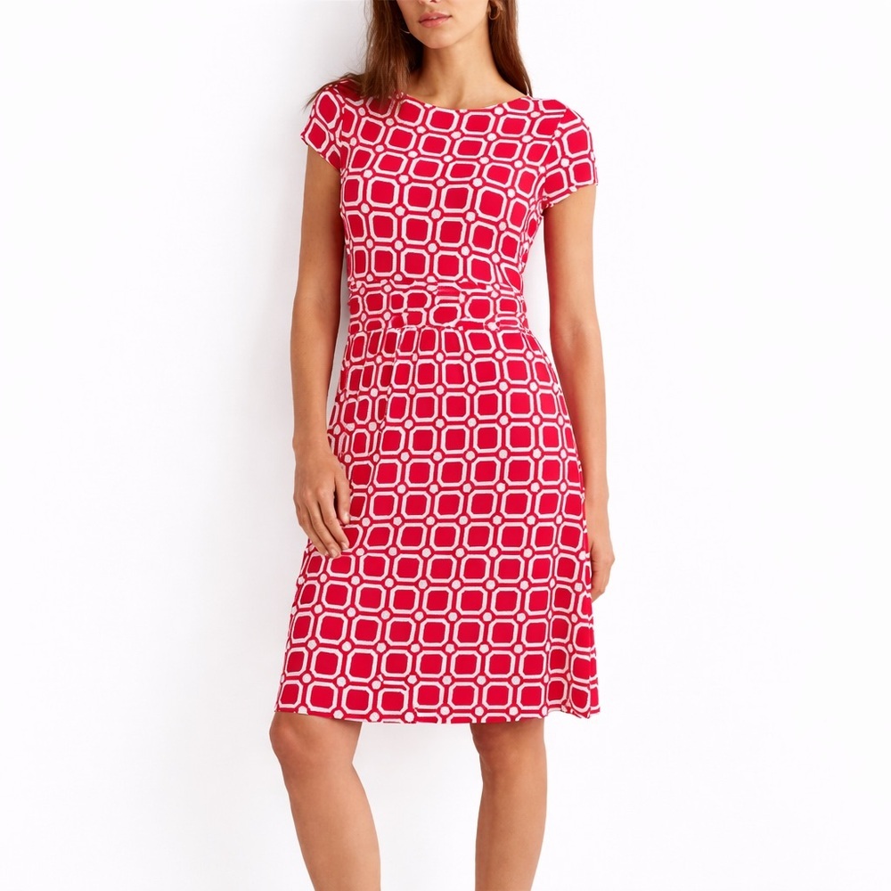 Amelie 16-18 US Jersey Dress Hot Pepper 0042 Block Cube red